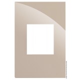 Placa 2 Módulos Juntos com Suporte 4x2 - RECTA Areia Gloss